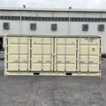 Neuer 20-Fuß-Seecontainer in Beige mit seitlicher Öffnung