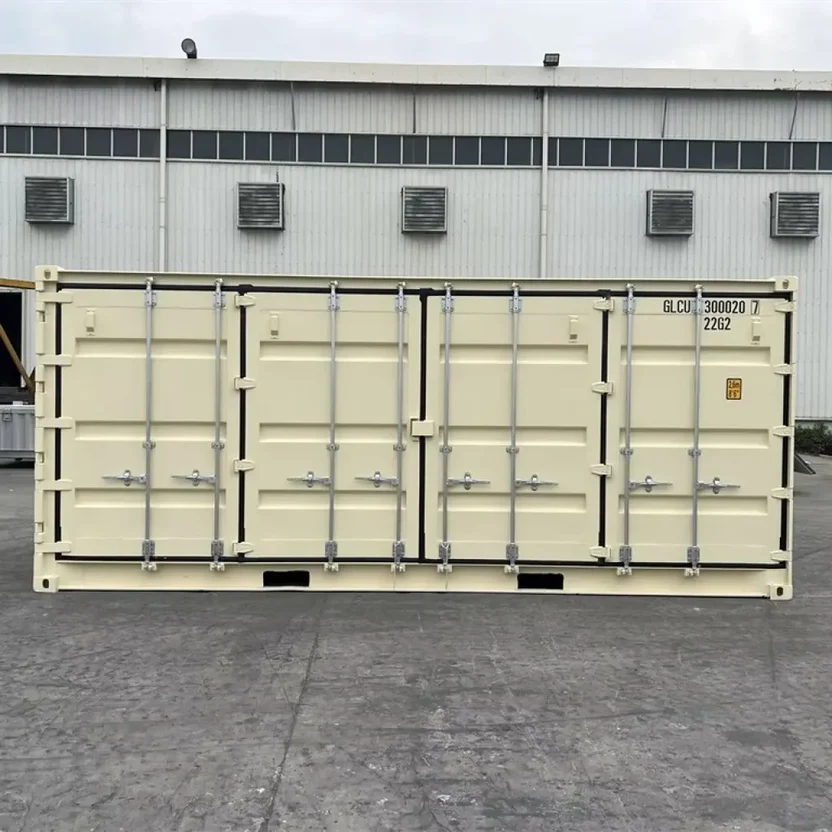 1_0259cf41-c4d3-4a2b-9ea3-154bc2366eec Neuer 20-Fuß-Seecontainer in Beige mit seitlicher Öffnung – Bild 1